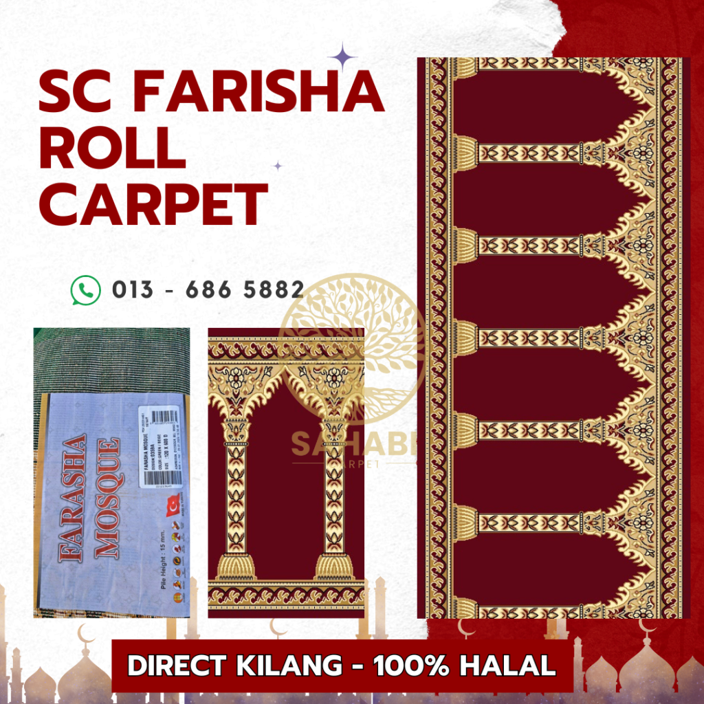 SEJADAH GULUNG KIBLAT KARPET MASJID SURAU TAHFIZ 2